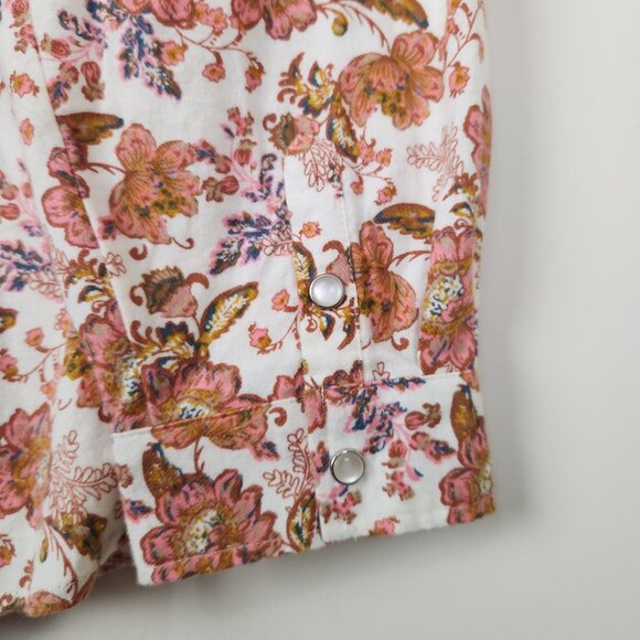 Joan Rivers Size XL Floral Print Flannel Long Sleeve Cotton Women's Top Blouse - Picture 4 of 9